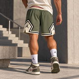 Short de Básquetbol Jorda Diamond – Verde Olivo Retro