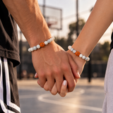 Pulsera de Básquetbol con Cuentas Blancas – Unisex