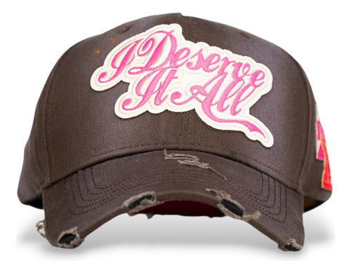 Gorra Dandy Hats Deserve It All Cafe Rosa Rasgada Drop