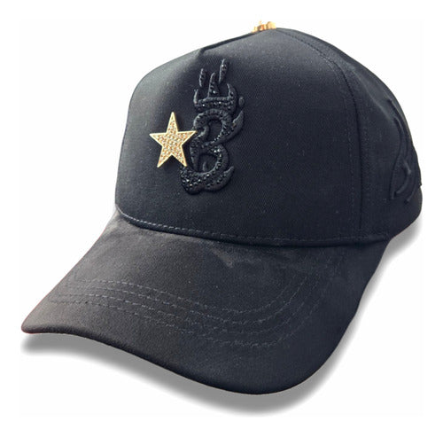 Gorra Bar B Star Gold Rose Diamante Black Oro Rosado