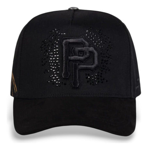 Gorra Jc Hats X Tito Double P Rosones Cristales Negro Dandy