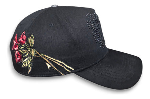 Gorra Jc Hats X Tito Double P Rosones Cristales Negro Dandy