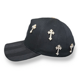 Gorra Bar B Chrome Cruces Diamantes Oro