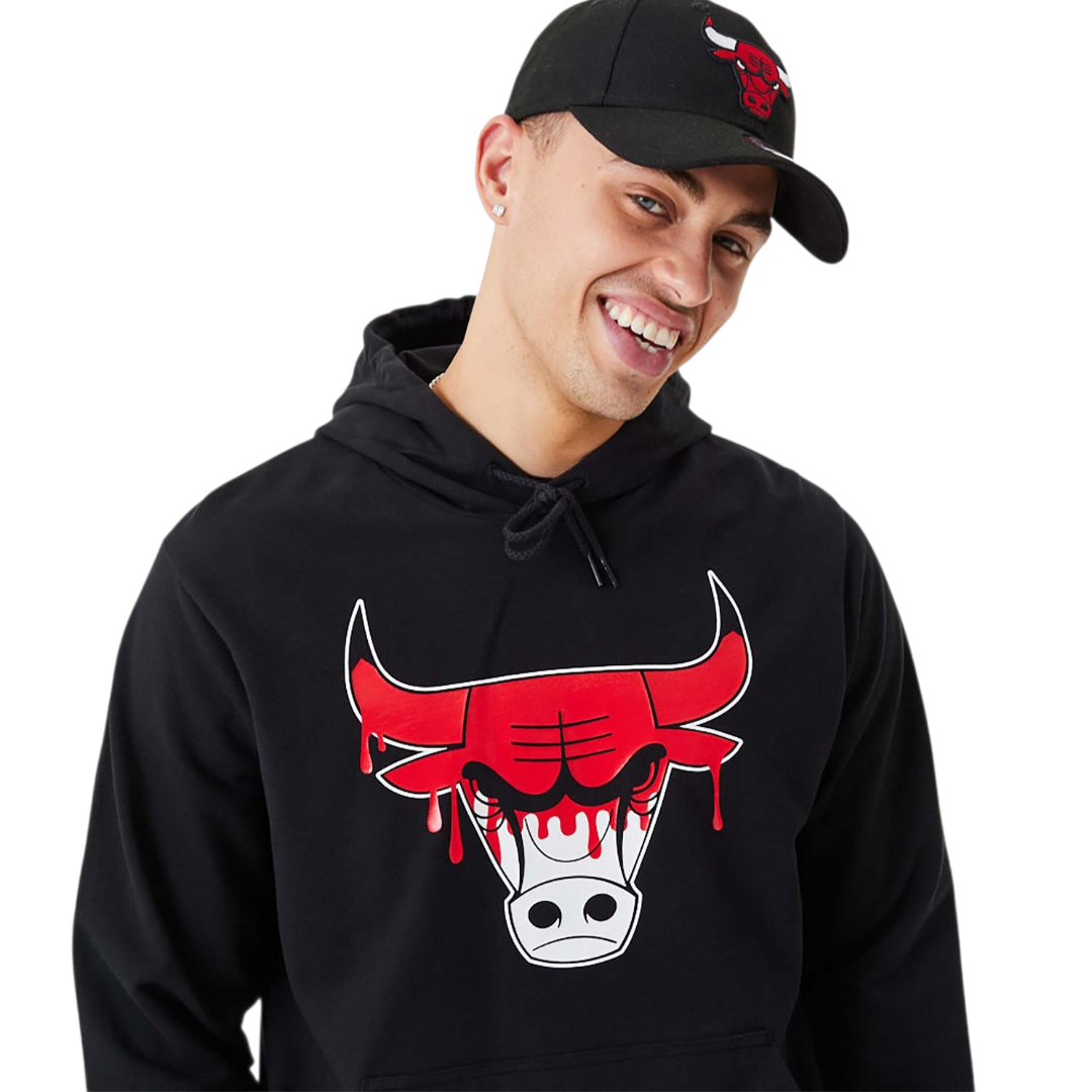 Hoodie Chicago Bulls Drip Logo – New Era OG Unisex (Black Edition)