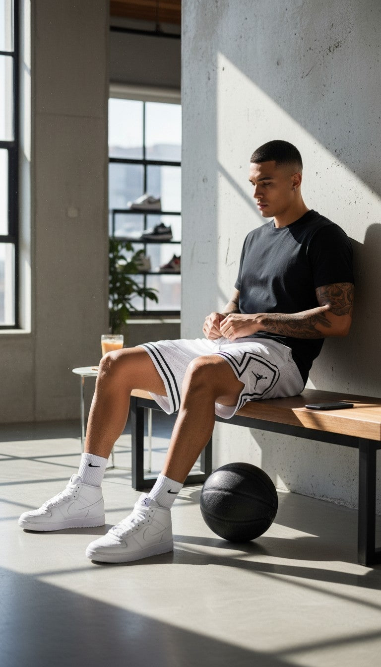 Shorts Diamond Basic  – MJ Sport Edition Blanco Negro