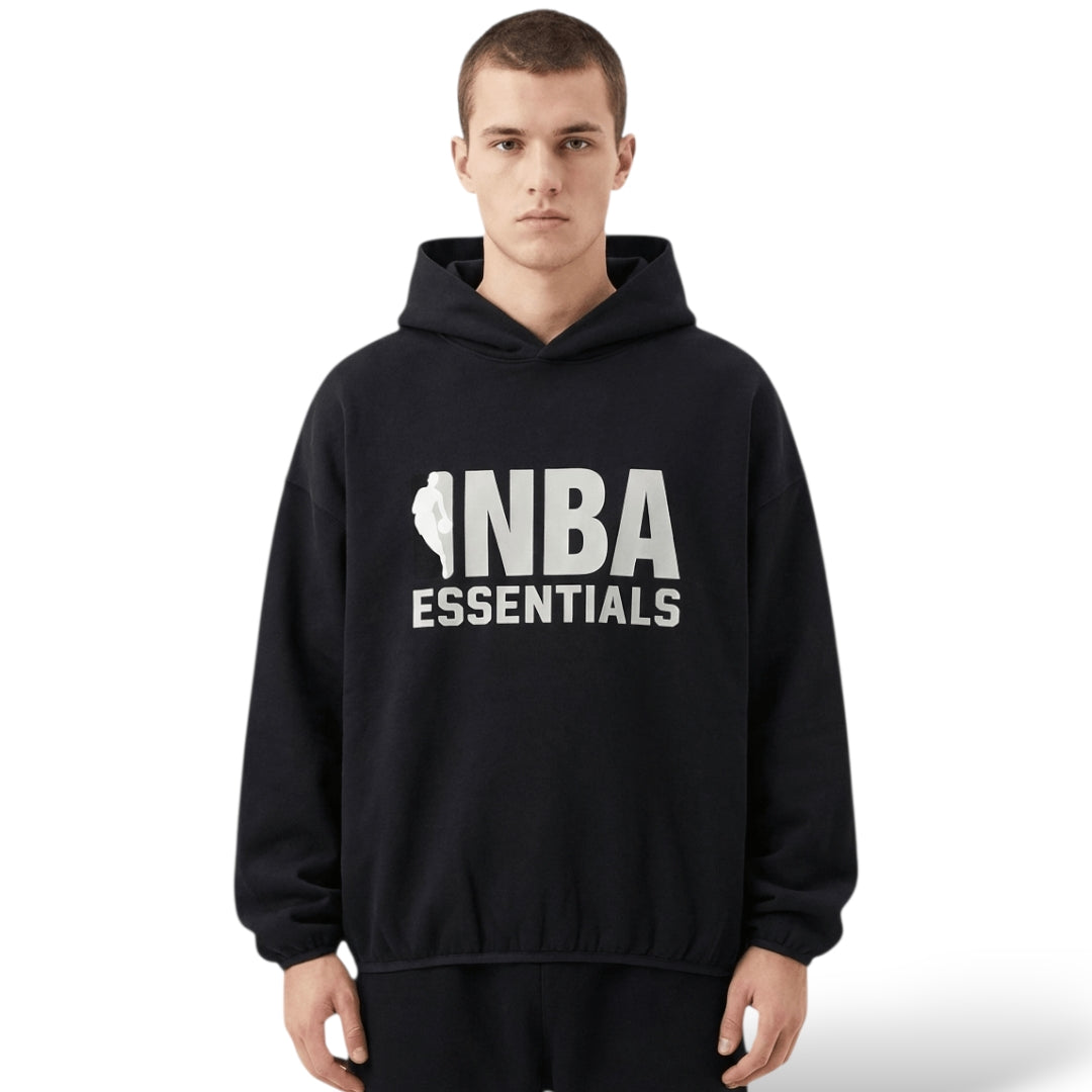 Hoodie Fear Of God x NBA Essentials – Unisex Oversized (Black Edition)