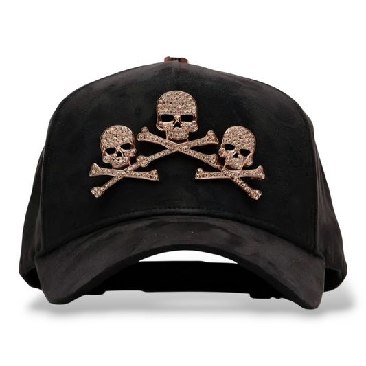 Gorra Diseño Bar Skull Oro Rosa Calaveras Diamantes