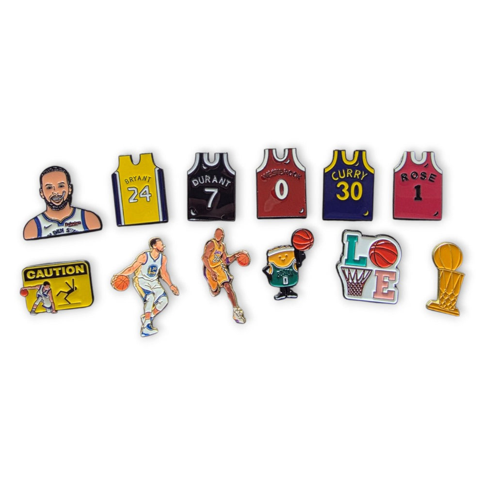 Pines de Basketball Esmaltados – Jerseys y Leyendas Coleccionables