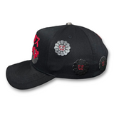 Gorra Diseño Barbas X Ct Murakami Rojo Cristales Negro