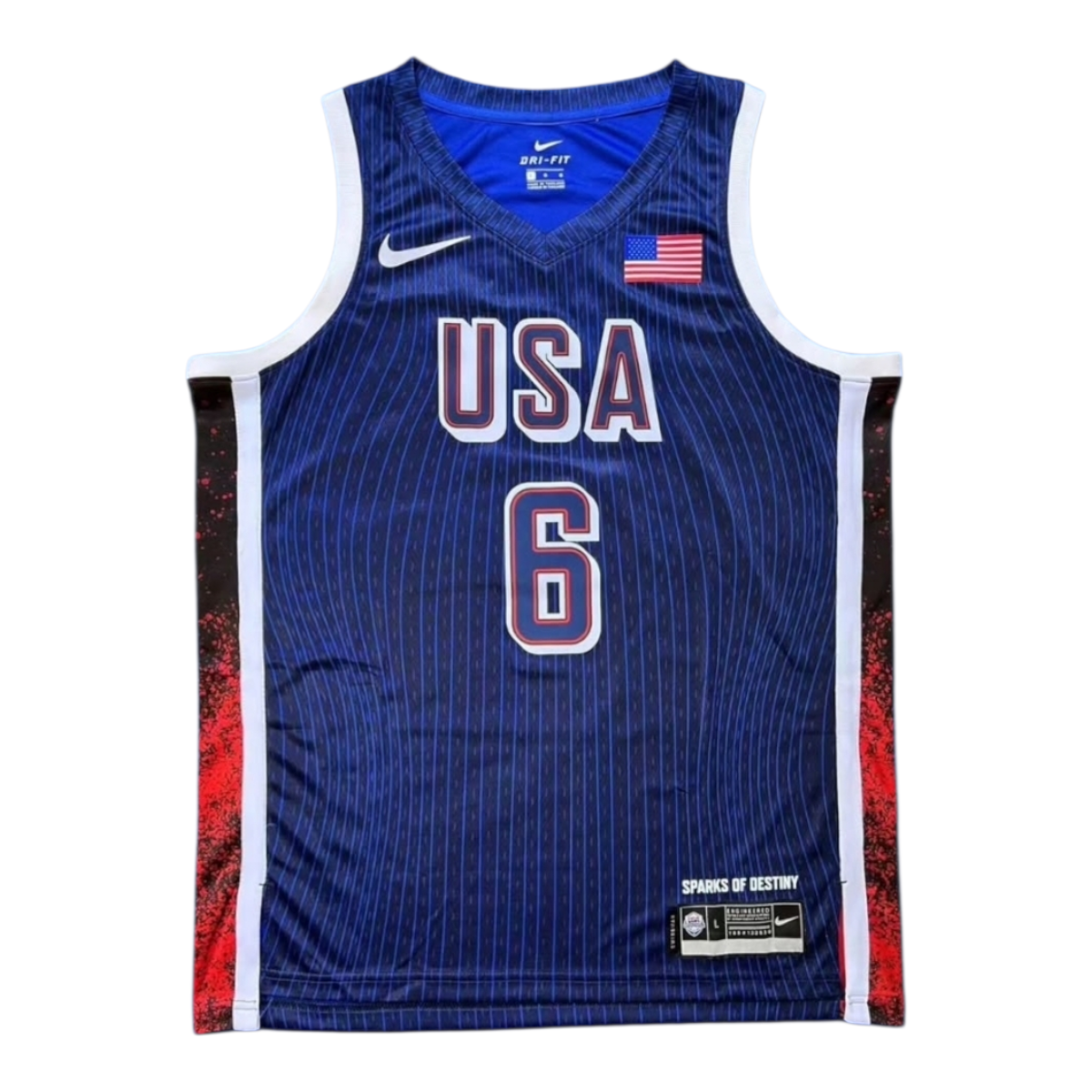 Jersey USA Basketball Juegos Olímpicos 2024 – #6 Lebron Azul