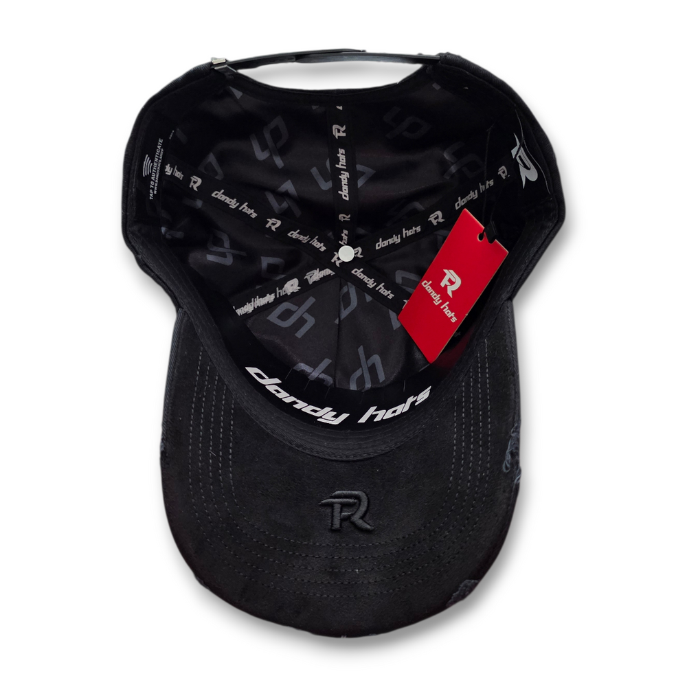 Gorra Diseño Dandy Hats X Fuerza Regida Distressed Negro Rojo