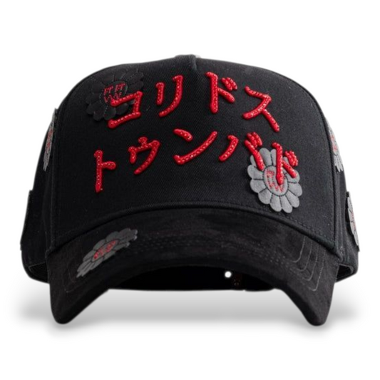 Gorra Diseño Barbas Hats X Ct Murakami Rojo Cristales Negro