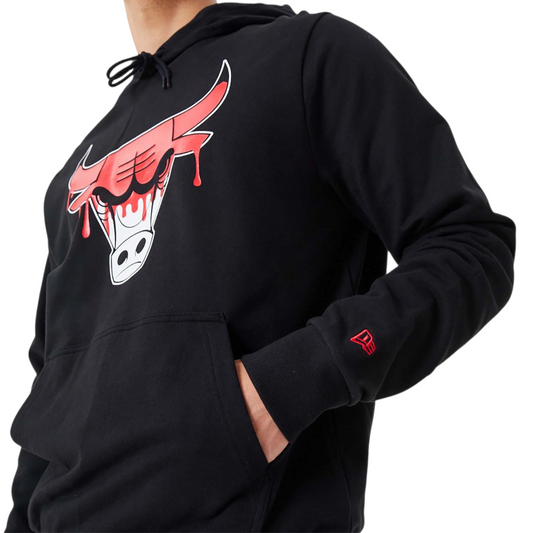 Hoodie Chicago Bulls Drip Logo – New Era OG Unisex (Black Edition)