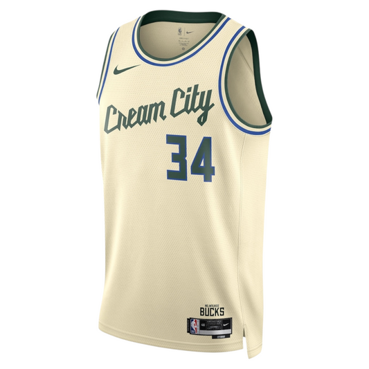 Jersey Milwaukee Bucks City Edition 2026 “Cream City” – Giannis Antetokounmpo #34