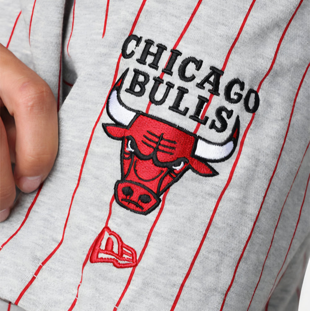 Playera Chicago Bulls Pinstripe Gris | New Era Heritage Edition