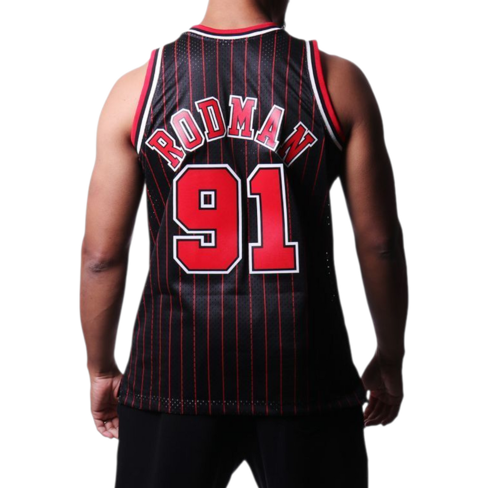 Jersey Clásico Chicago Bulls 1995-96 – Dennis Rodman #91 Negro