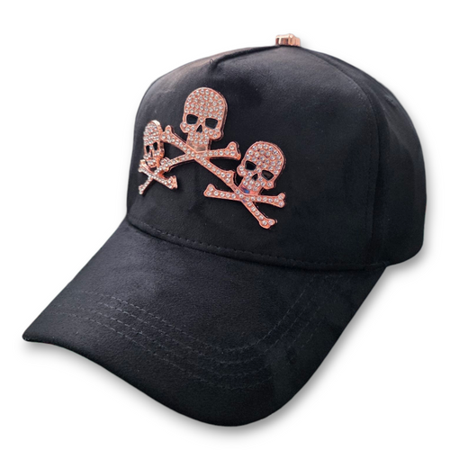 Gorra Diseño Bar Skull Oro Rosa Calaveras Diamantes