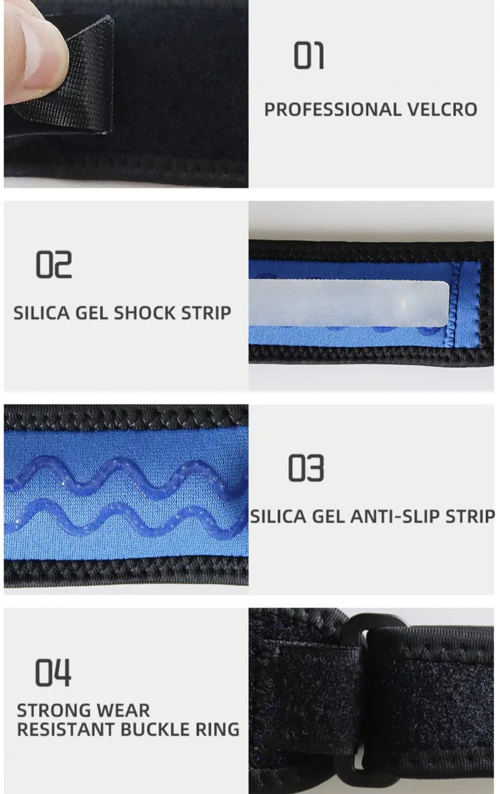 Banda Patelar Deportiva Ajustable con Gel de Silicón – Soporte para Menisco y Rodilla