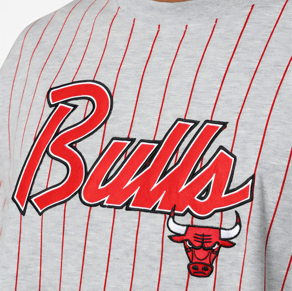 Playera Chicago Bulls Pinstripe Gris | New Era Heritage Edition