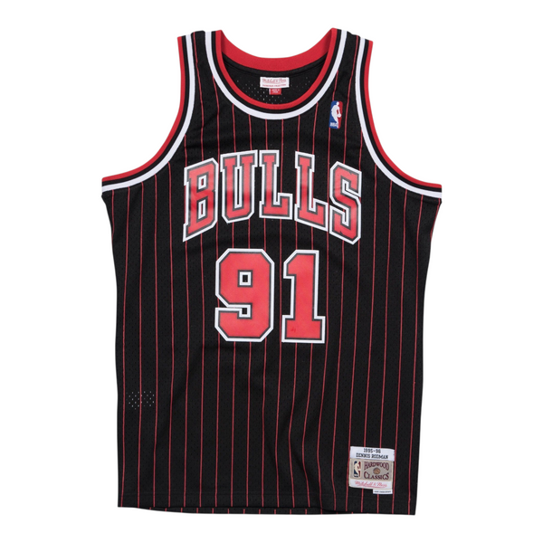 Jersey Clásico Chicago Bulls 1995-96 – Dennis Rodman #91 Negro